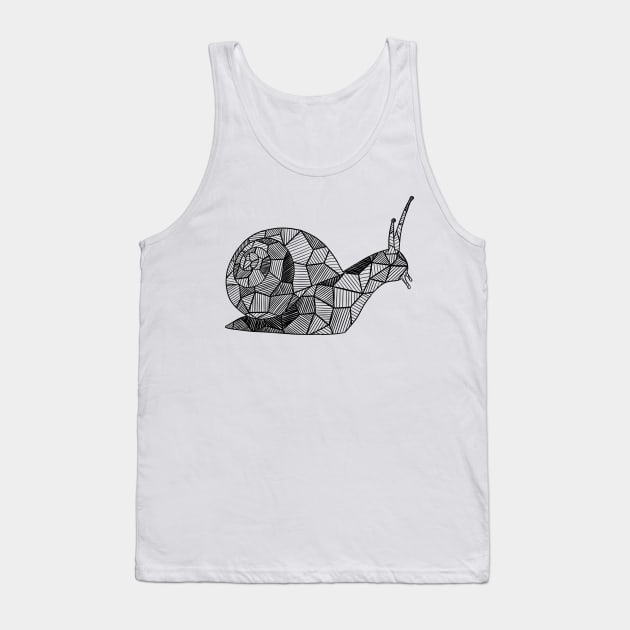 Sketchy Geometric Snail Art Tank Top by polliadesign